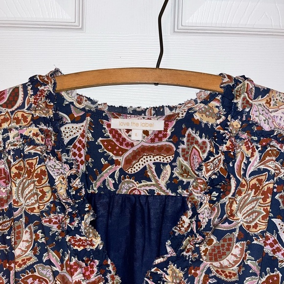 Anthropologie Love The Label Bohemian Puff Shoulder Long Sleeve Floral Dress - Picture 7 of 8